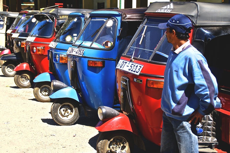 Tuk tuks in Sri Lanka