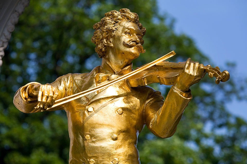 Johann Strauss standbeeld in Wenen, Oostenrijk