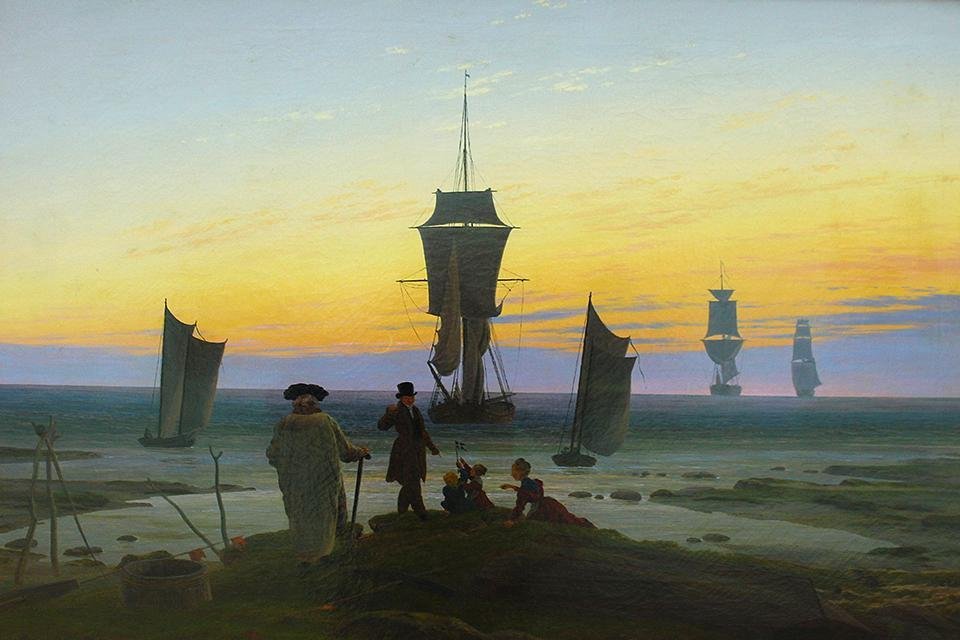 Caspar David Friedrich | De levensfasen 1834 (haven van Greifswald) | Leipzig