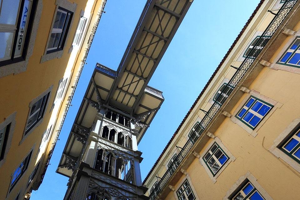 Elevador de Santa Justa in Bairro Alto Lissabon Portugal