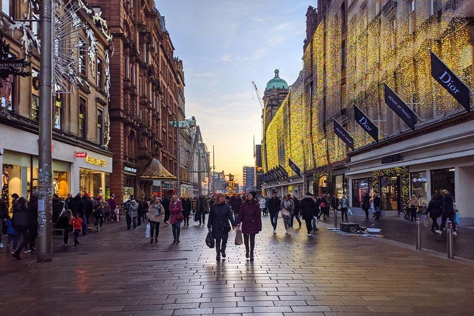 Christmas Shopping, Glasgow, Schotland, Groot-Brittannië